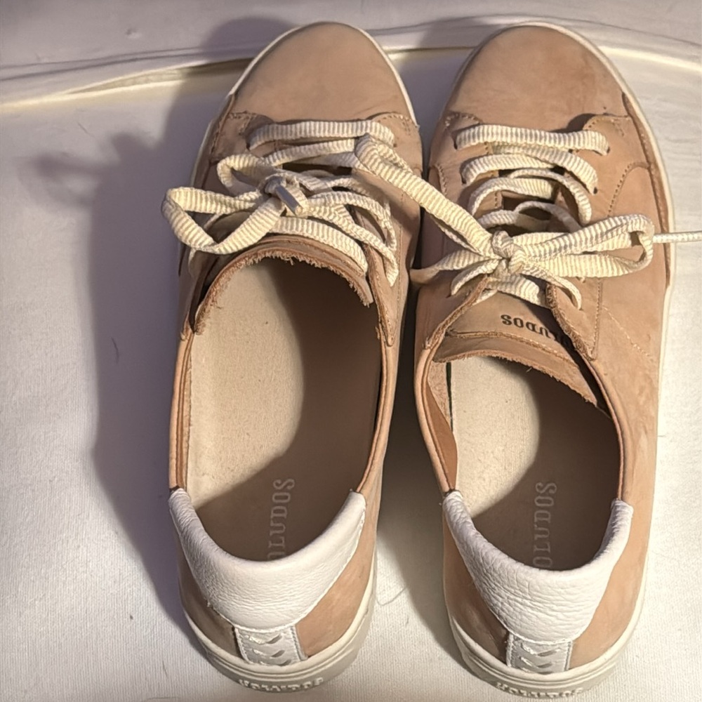 Soludos The Ibiza classic sneaker leather Women's champagne white Sneakers‎ 9.5 - Picture 5 of 16